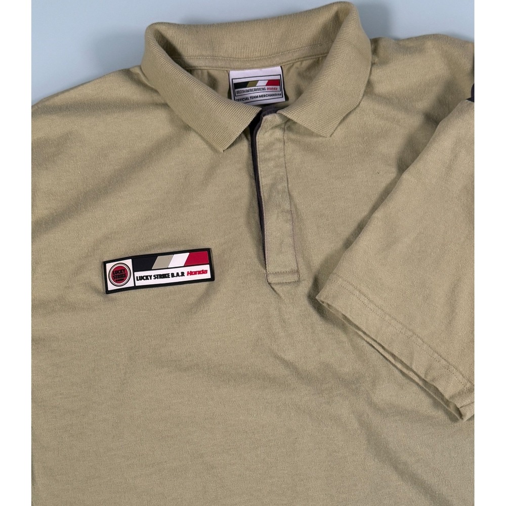 VTG Lucky Strike British American Racing Honda Polo Shirt Mens XL Green